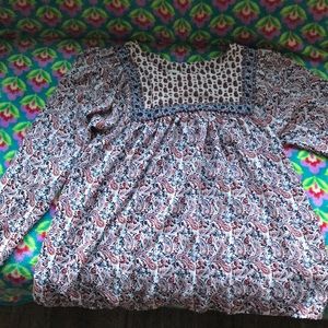 Paisley peasant blouse